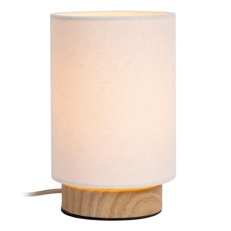 LUCIDE ALBANE - Lampe de Table - Ø 12 cm - 1xE14 - Aspect Bois Clair - Essentiel