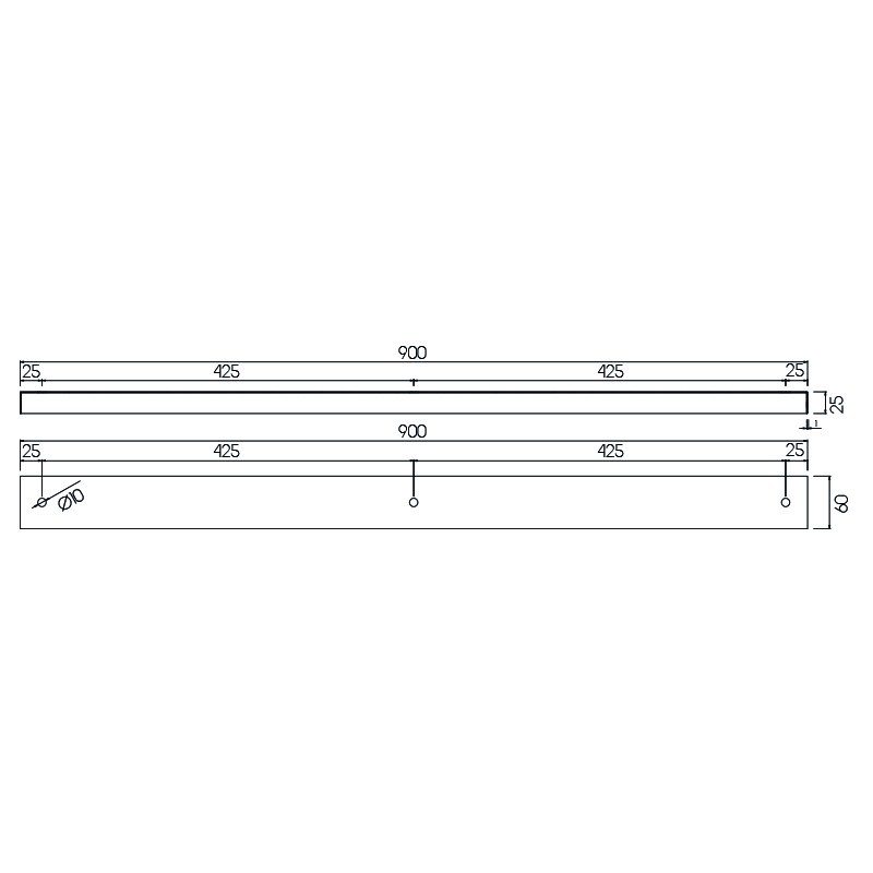 Fantasia Canopy surface-mounted base for pendants, 3 holes, white, 90 cm