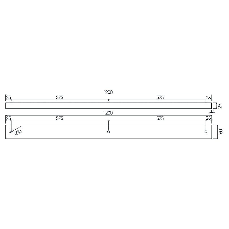 Fantasia Surface-mounted base plate 120 cm for pendants, 3 holes, white
