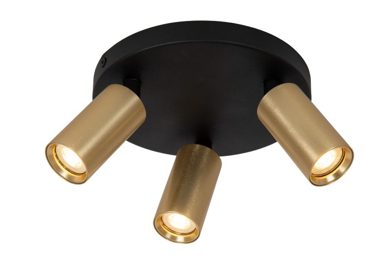 LUCIDE RITMO - Deckenstrahler - Ø 18 cm - 3xGU10 (MR11) - Matt Gold / Messing