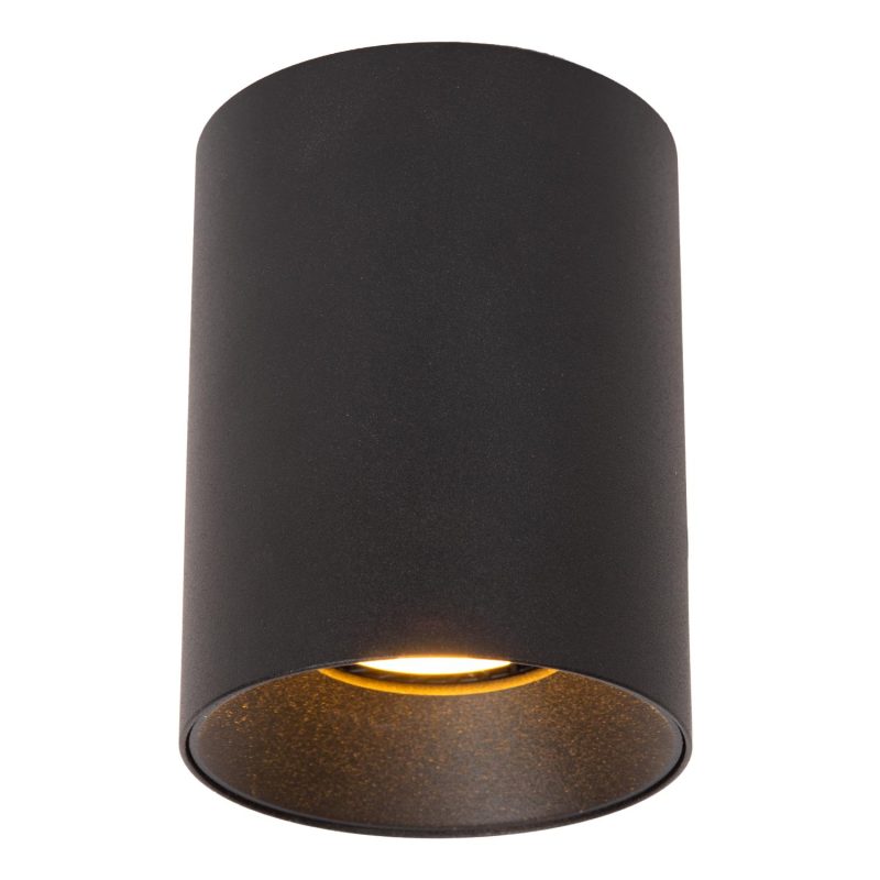 LUCIDE GERTI - Faretto da Soffitto - Ø 8 cm - 1xGU10 (MR16) - Include anelli intercambiabili - Nero - Essential