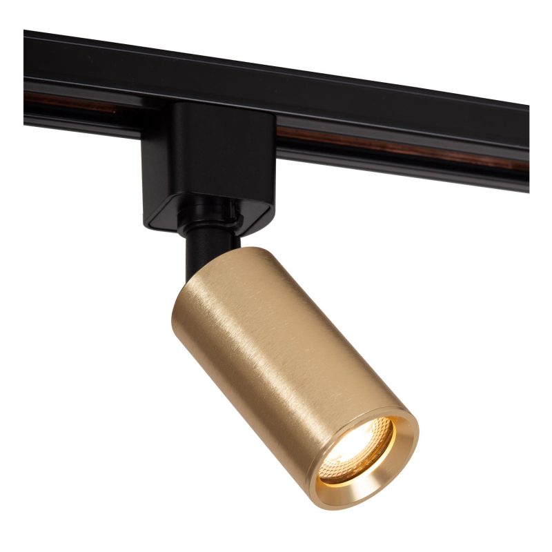 LUCIDE TRACK RITMO Railspot - 1-fase Railsysteem / Railverlichting - 1xGU10-MR11 - Mat Goud / Messing (Uitbreiding)