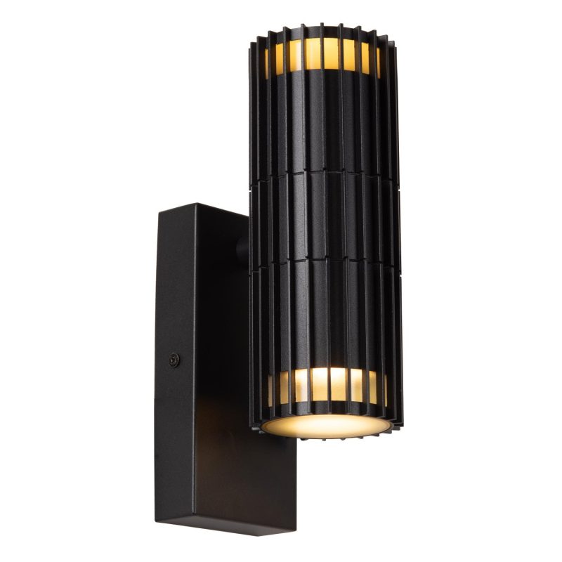 LUCIDE TIMBALA - Applique / Lampada da Parete Interna/Esterno - 2xGU10 (MR16) - IP44 - Nero - Essential