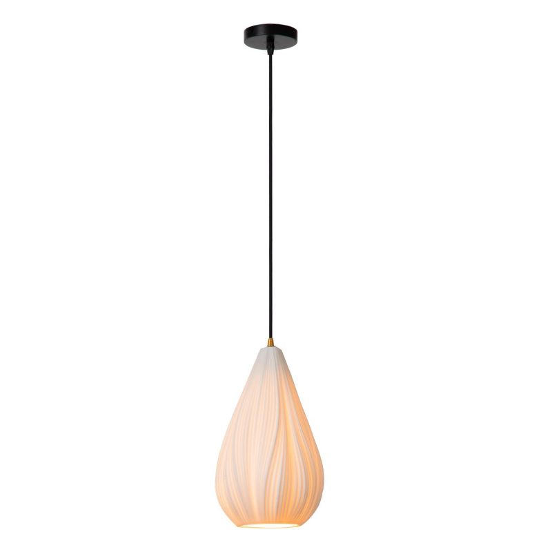 LUCIDE CINZIA - Hanglamp - Ø 18,3 cm - 1xE27 - Wit