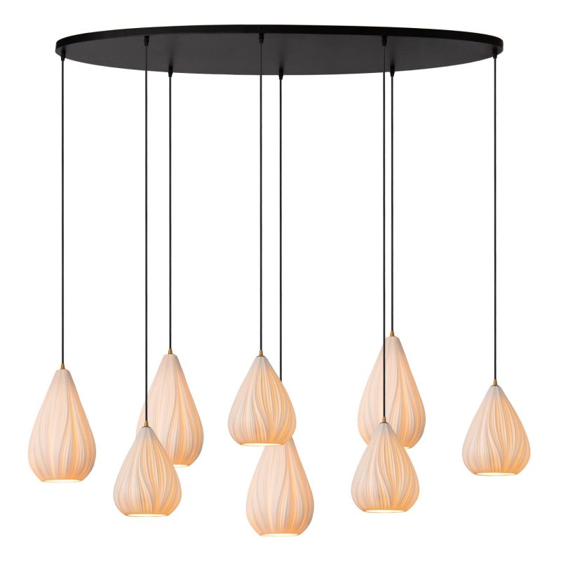 LUCIDE CINZIA - Lampada a Sospensione - 8xE27 - Bianca