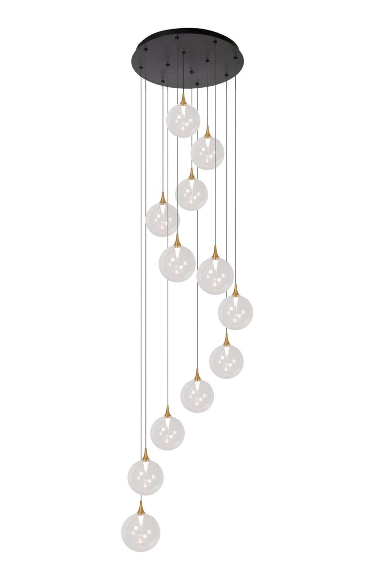 LUCIDE GISELA hanglamp Ø 61 cm 12-lichts transparant glas