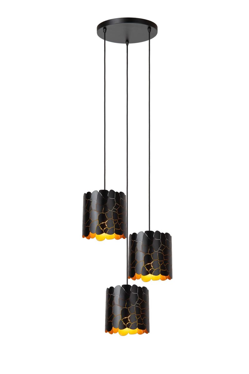 LUCIDE ALMELO - Pendelleuchte - 3xE27 - Schwarz