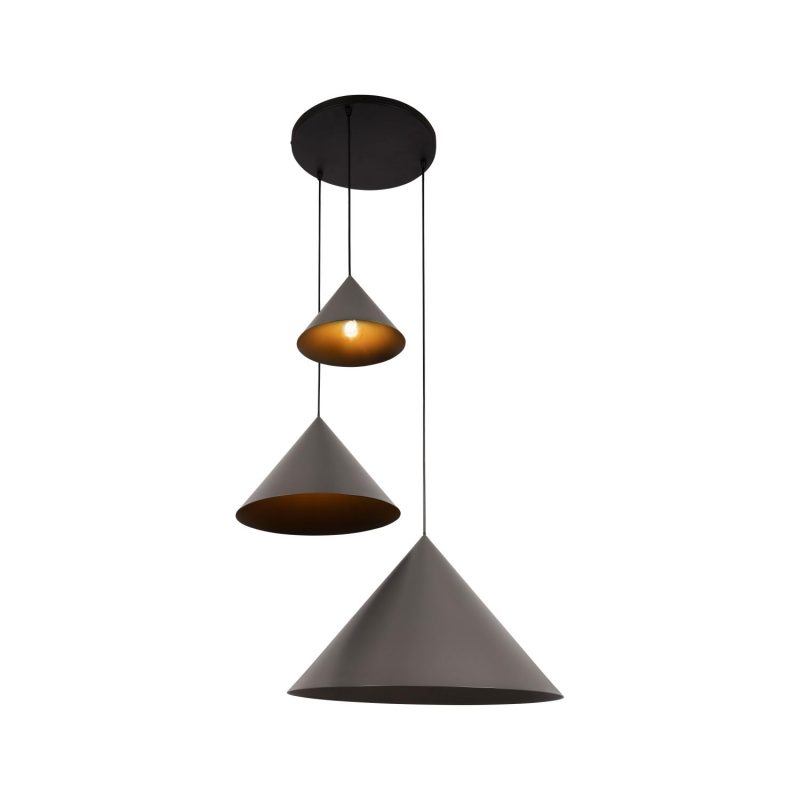LUCIDE SPITZE - Hanglamp - Ø 68 cm - 3xE27 - Geschikt voor vide en hoge plafonds - Grijs - Vibes