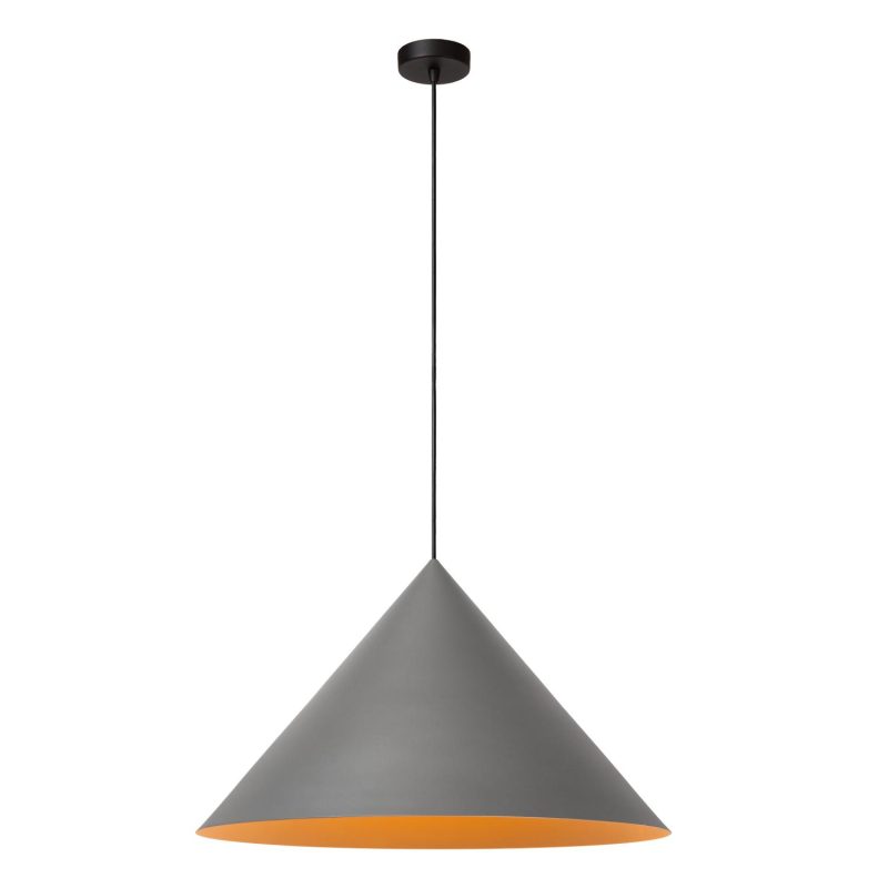 LUCIDE SPITZE - Hanglamp - Ø 60 cm - 1xE27 - Grijs - Vibes