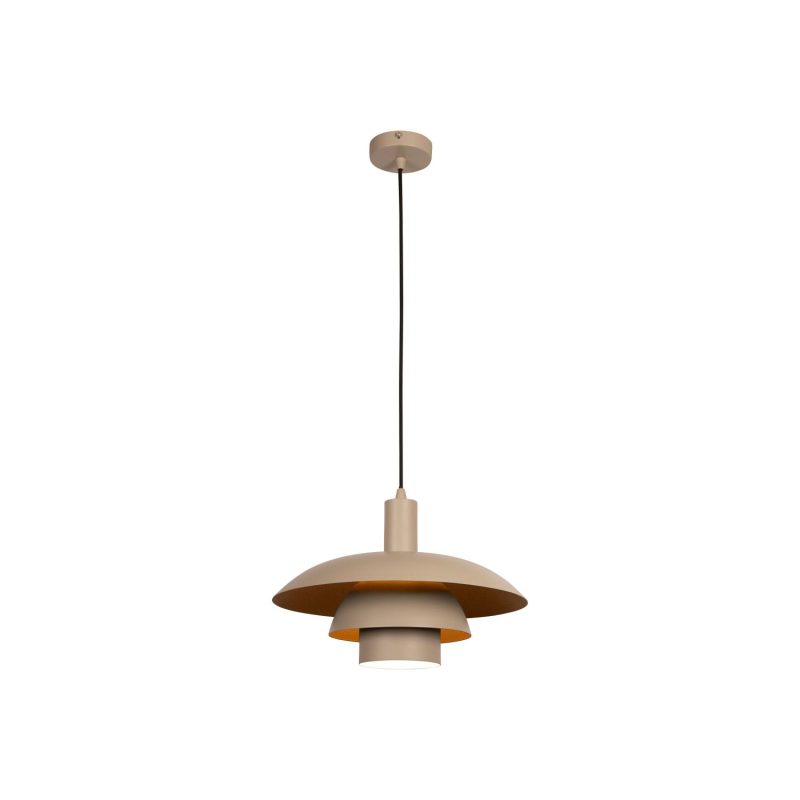 LUCIDE BRUNO - Lampada a Sospensione - Ø 38 cm - 1xE27 - Taupe - Essential