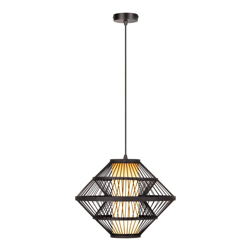 LUCIDE PASQUINO - Lampada a Sospensione - Ø 40 cm - 1xE27 - Nera - Essential