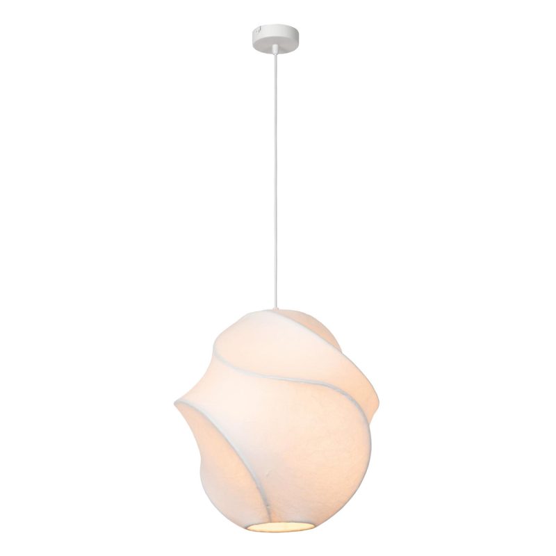 LUCIDE LA VAGUE - Hanglamp - Ø 40 cm - 1xE27 - Wit - Essential