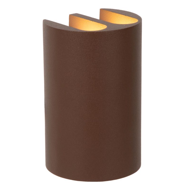 LUCIDE YORK - Aplique / Lámpara de Pared Interior/Exterior - LED - 4x1,2W 2700K - IP54 - Marrón Oxidado - Essential