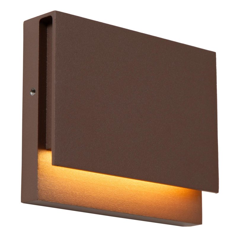 LUCIDE LOMAR - Applique Interno/Esterno - LED - 1x6W 2700K - IP54 - Marrone Ruggine - Essential
