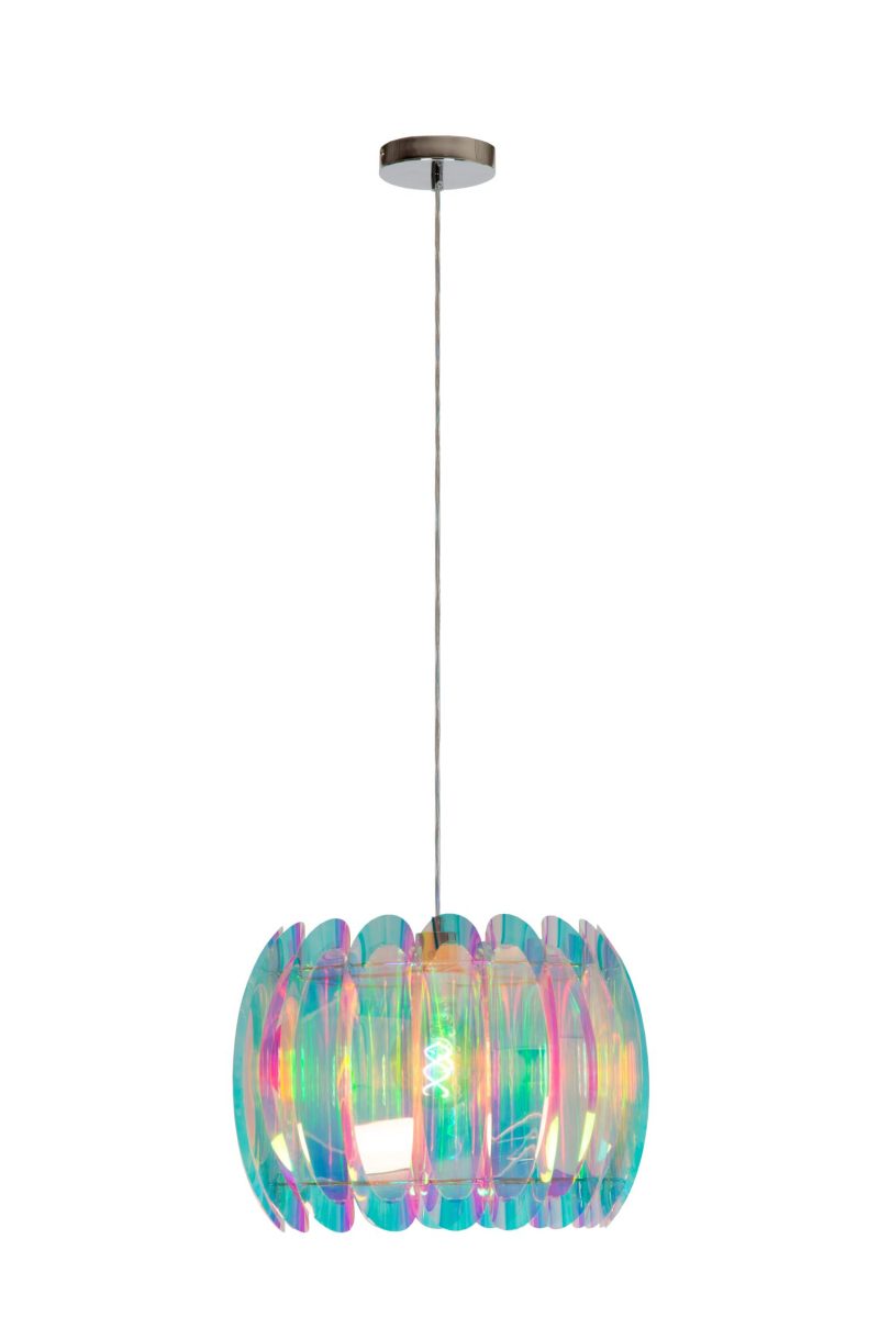 LUCIDE GLINSTAR - Hanglamp - Ø 40 cm - 1xE27 - Multicolor
