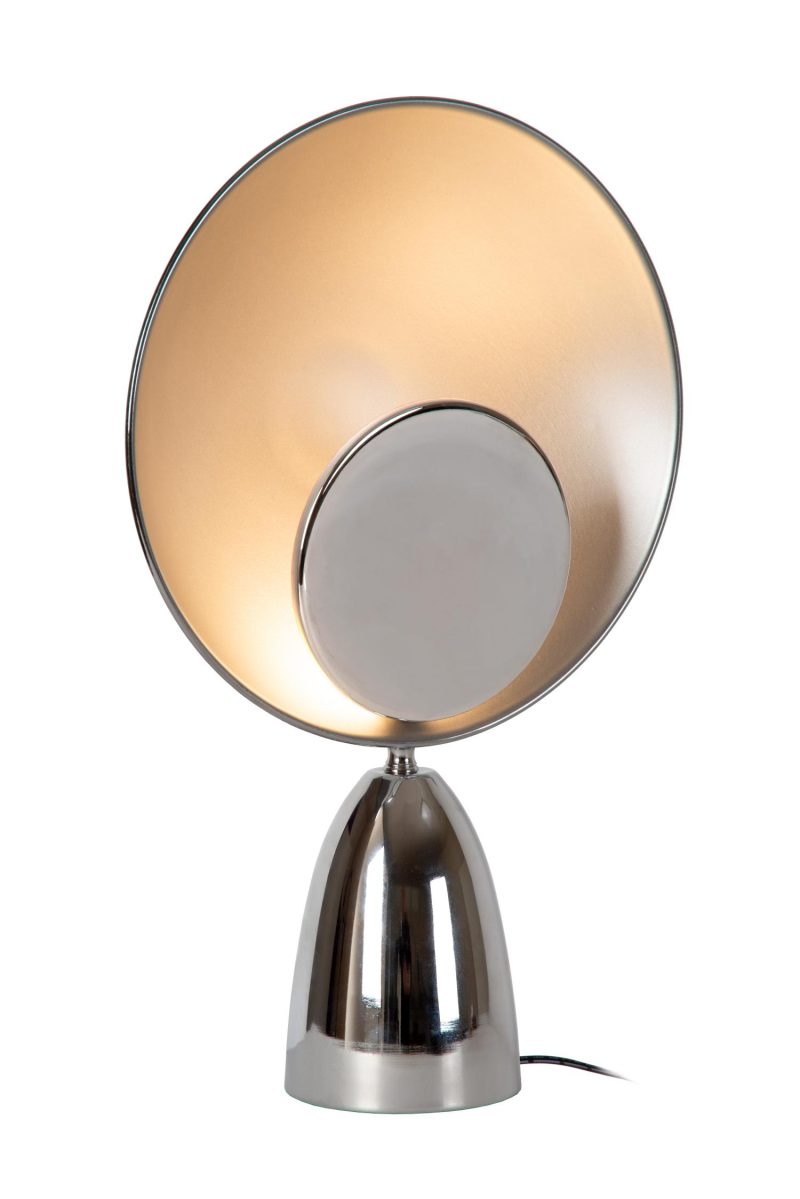 LUCIDE CASTAMAR - Lámpara de Mesa - Ø 25,5 cm - LED - 1x8W 2100K - Cromo