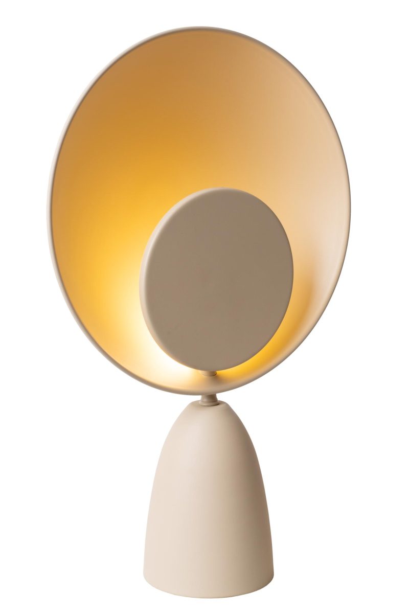 LUCIDE CASTAMAR - Lámpara de Mesa - Ø 25,5 cm - LED - 1x8W 2100K - Taupe