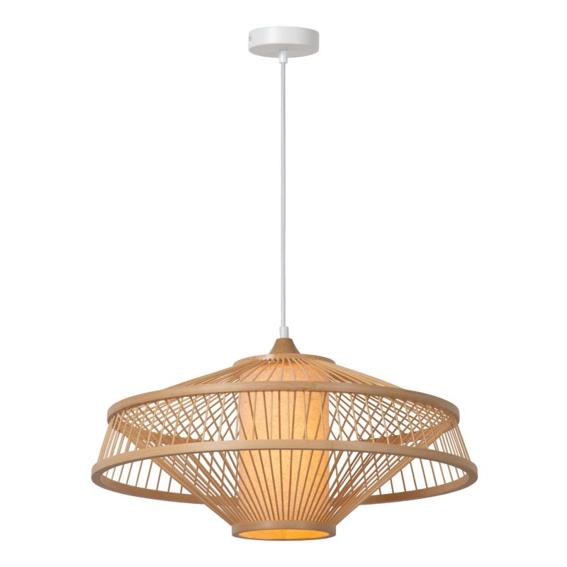 LUCIDE GAETANO - Lampada a Sospensione - Ø 50 cm - 1xE27 - Naturale - Essential