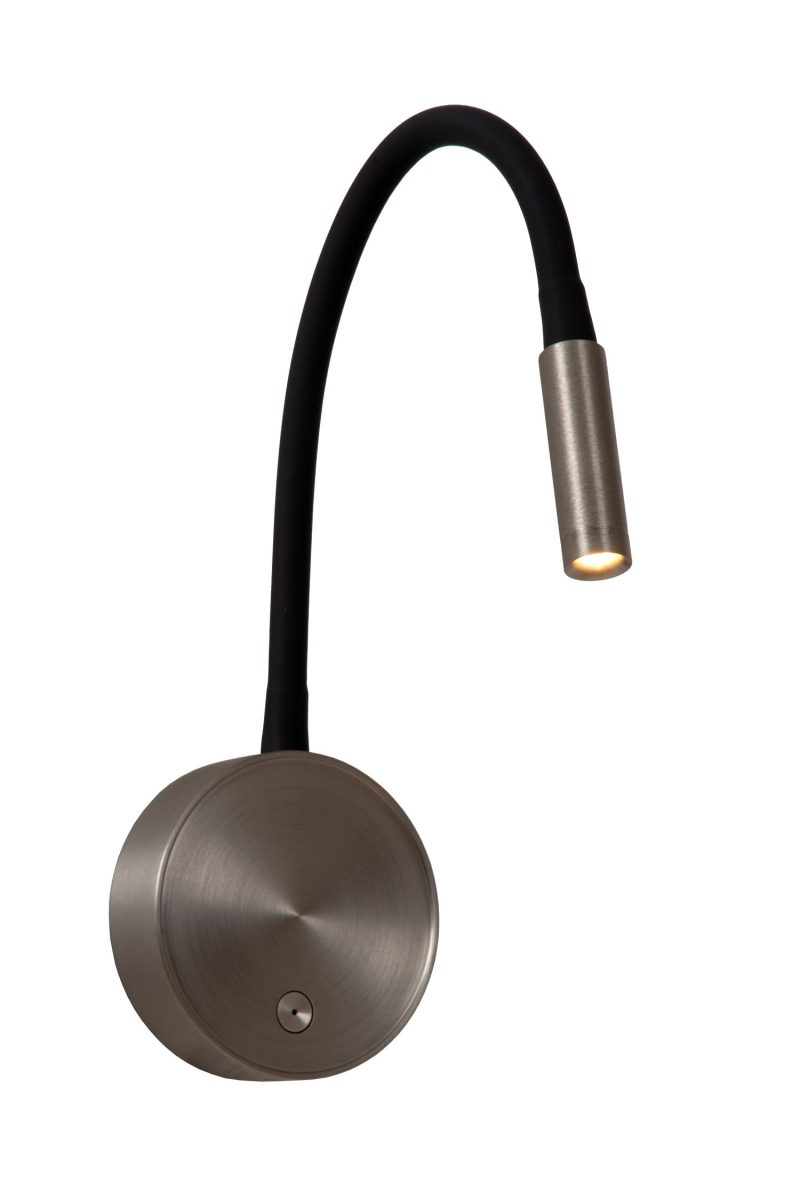 LUCIDE ASJA - Oplaadbare Wandspot / Wandlamp - Accu/Batterij - LED 3 StepDim - 1x3W 2700K - Grijs ijzer - Premium