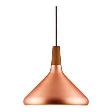 Nordlux Hanglamp geolied notenhout en koper, E27 fitting, Ø27 cm