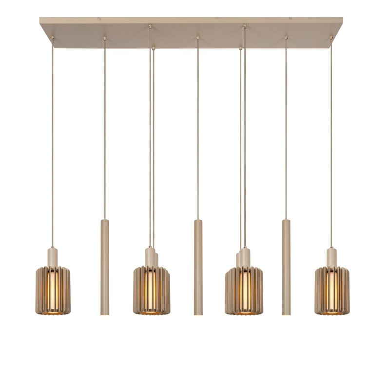 LUCIDE LAMBRES - Hanglamp - 6xE27 - Taupe