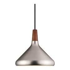 Nordlux Hanglamp staal met geolied notenhout top, E27 dimbaar