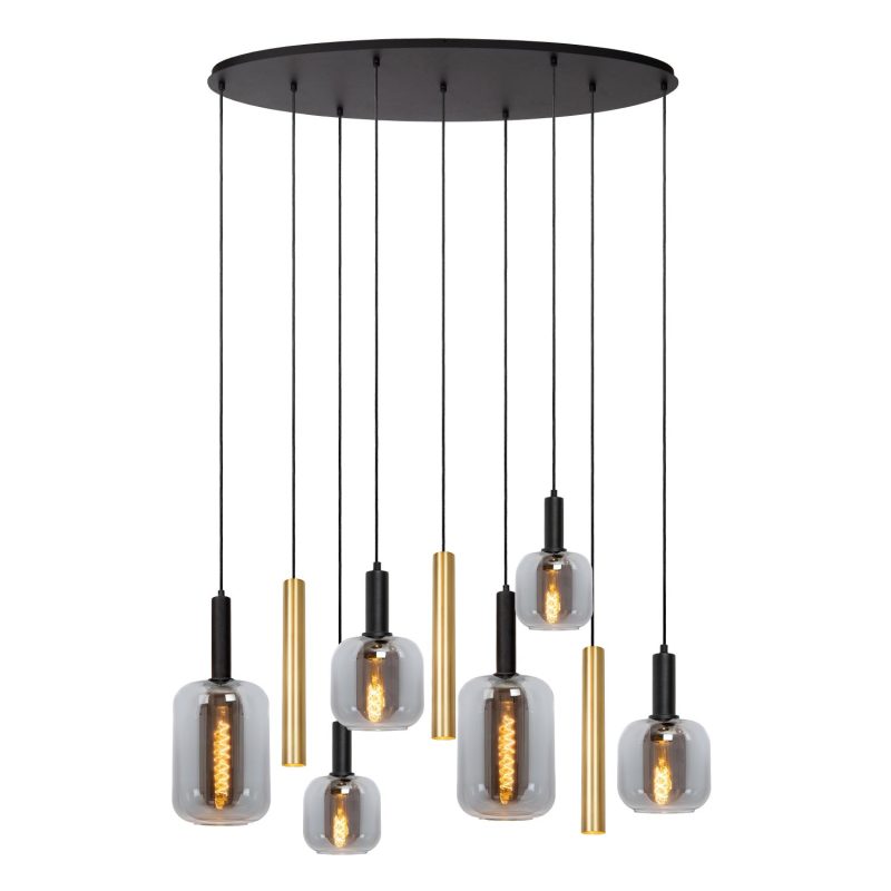 LUCIDE JOANET - Lampada a Sospensione - 4xE27 & 3xGU10 - Ottone