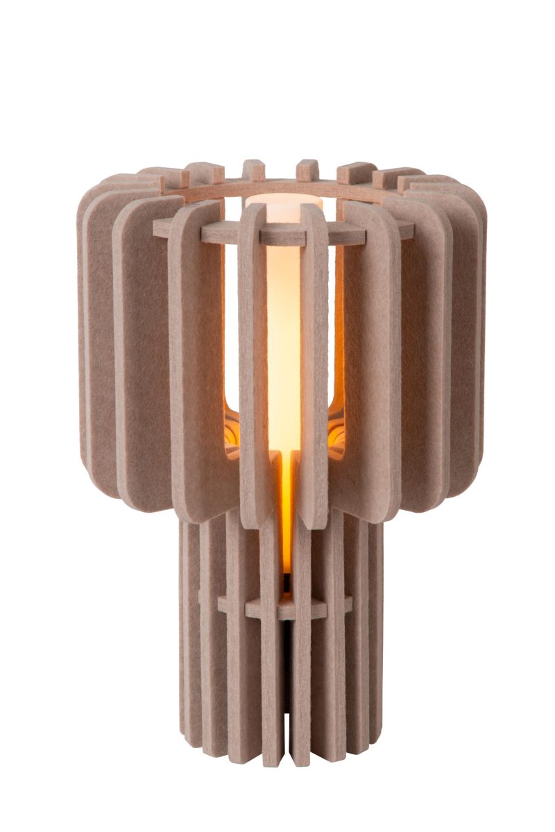 LUCIDE ROLLO - Lámpara de Mesa - 1xE27 - Taupe