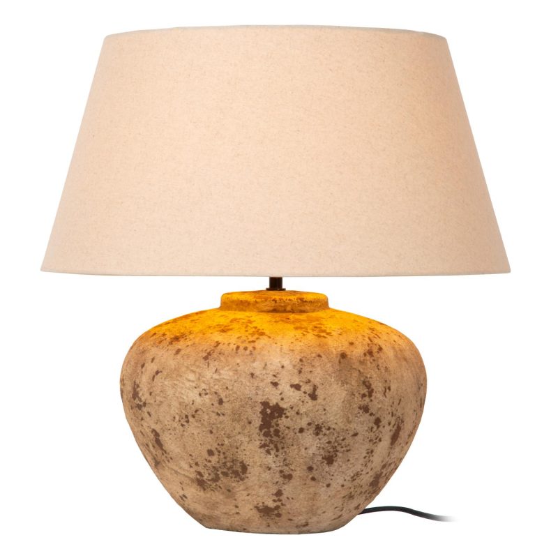 LUCIDE DAVINA - Lampe de Table - Ø 55 cm - 1xE27 - Brun - Vibes