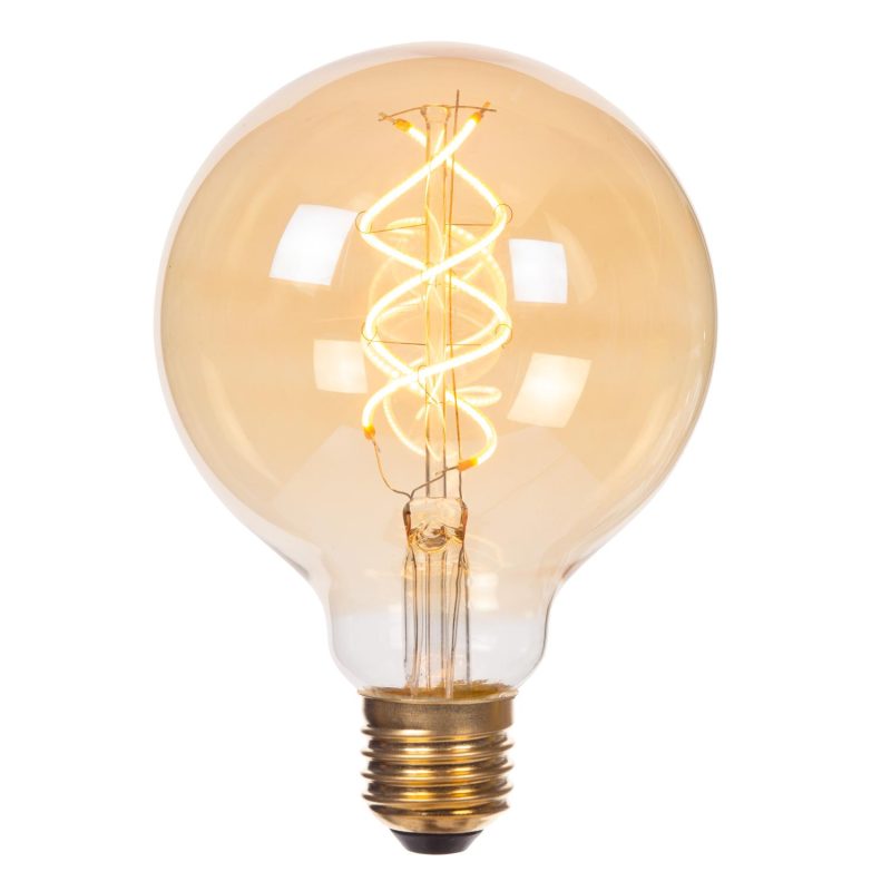 LUCIDE G95 - Filament lamp - Ø 9,5 cm - LED 3 StepDim (Memory) - E27 - 1x4,9W 2200K - Amber