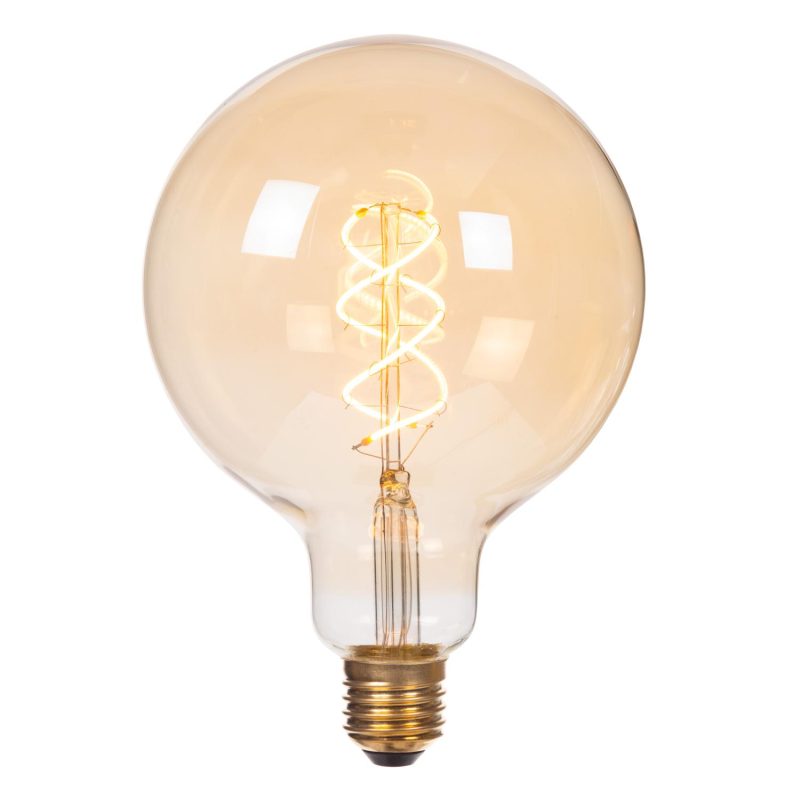 LUCIDE G125 - Filamentlampe - Ø 12,5 cm - LED 3 StepDim (Memory) - E27 - 1x4,9W 2200K - Amber
