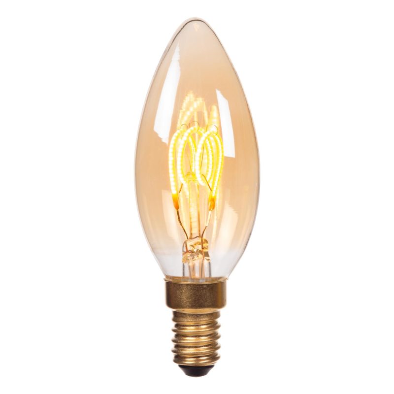 LUCIDE C35 - Filamentlampe - Ø 3,5 cm - LED 3 StepDim (Memory) - E14 - 1x3W 2200K - Amber