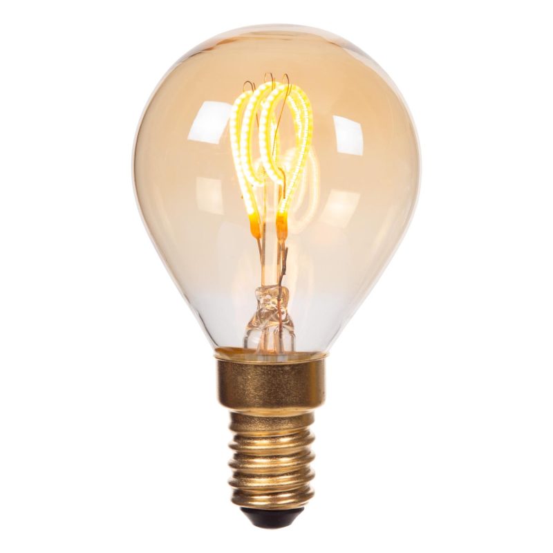 LUCIDE P45 - Filamentlampe - Ø 4,5 cm - LED 3 StepDim (Memory) - E14 - 1x3W 2200K - Bernstein