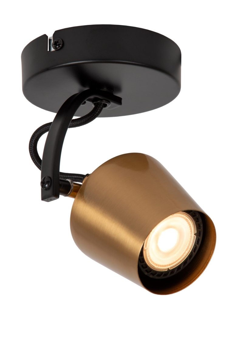 LUCIDE EMILE - Faretto da Soffitto - Ø 10,5 cm - 1xGU10 (MR16) - Oro Opaco / Ottone