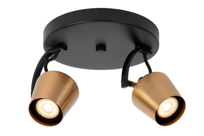 LUCIDE EMILE - Faretto da Soffitto - Ø 20 cm - 2xGU10 (MR16) - Oro Opaco / Ottone