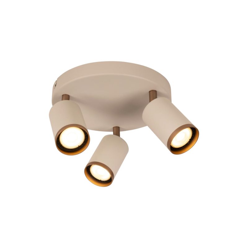 LUCIDE REGINA - Faretto da Soffitto - Ø 21 cm - 3xGU10 (MR16) - Taupe - Essential
