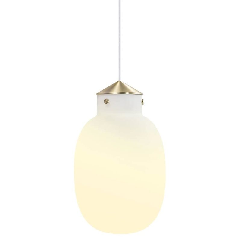 Nordlux Ovale Pendelleuchte aus Opalweißglas, E27-Fassung, dimmbar, Ø22,5 cm