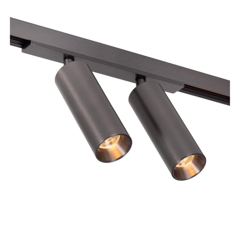 LUCIDE Premium LINIAL BIXX Railspot - Système de rail 1 phase / Éclairage rail intelligent - Smart - Piste 48V - 2xLED - Chrome noir mat