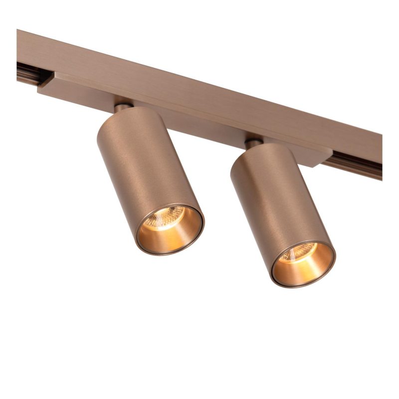 LUCIDE Premium LINIAL MOXX Railspot - Système de rail 1-phase / Éclairage rail intelligent - Smart - 48V Track - 2xLED - Champagne