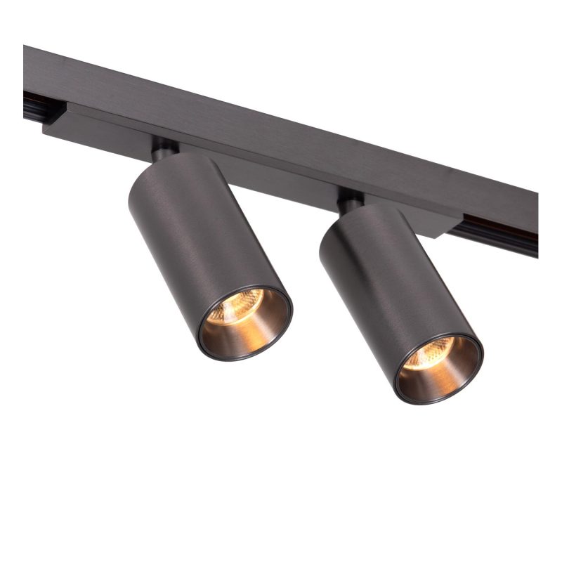 LUCIDE Premium LINIAL MOXX Railspot - Système de rail 1-phase / Éclairage rail intelligent - Smart - 48V Track - 2xLED - Chrome noir mat