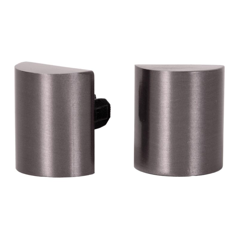 LUCIDE Premium Arc LINIAL Endkappe - 1-Phasen-Schienen-System / Schienenbeleuchtung - Smart - 48V Schiene - Set von 2 - Matt Schwarz Chrom