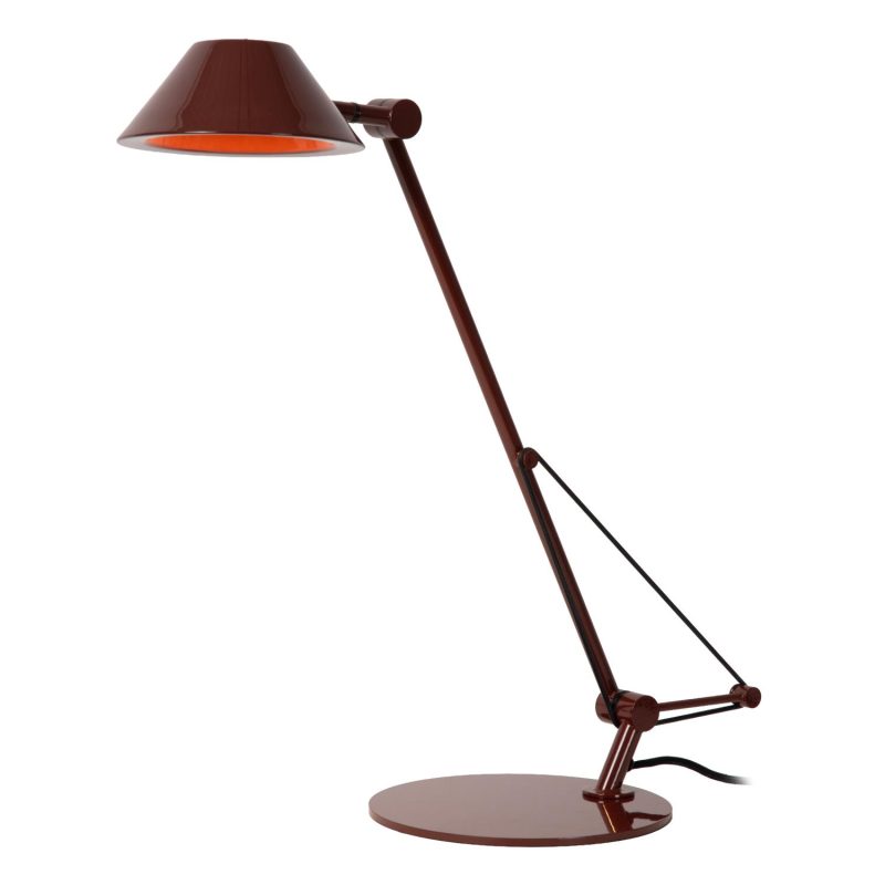 LUCIDE TERRY - Lampada da Scrivania - LED - 1x8W 3000K - Bordeaux - Vibes