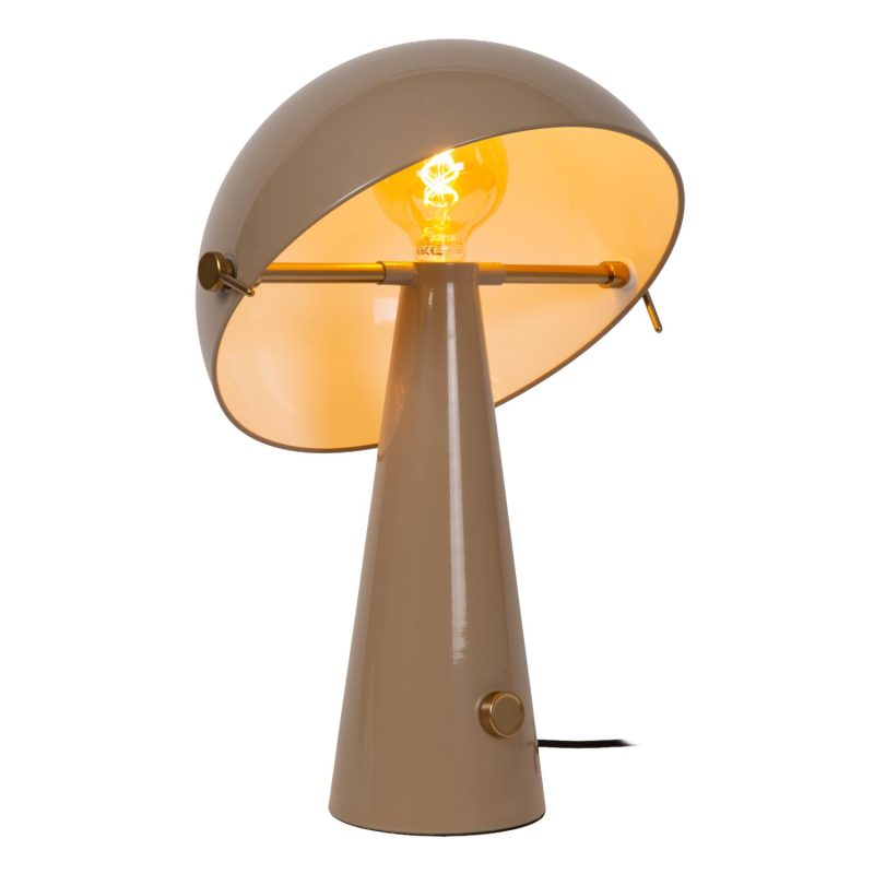 LUCIDE BARONE - Tafellamp - Ø 38 cm - 1xE27 - Taupe - Vibes