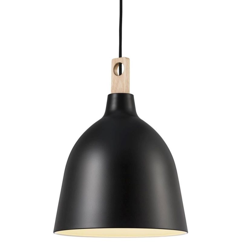 Nordlux Lampada a sospensione metallo e legno Ø29 cm nero E27