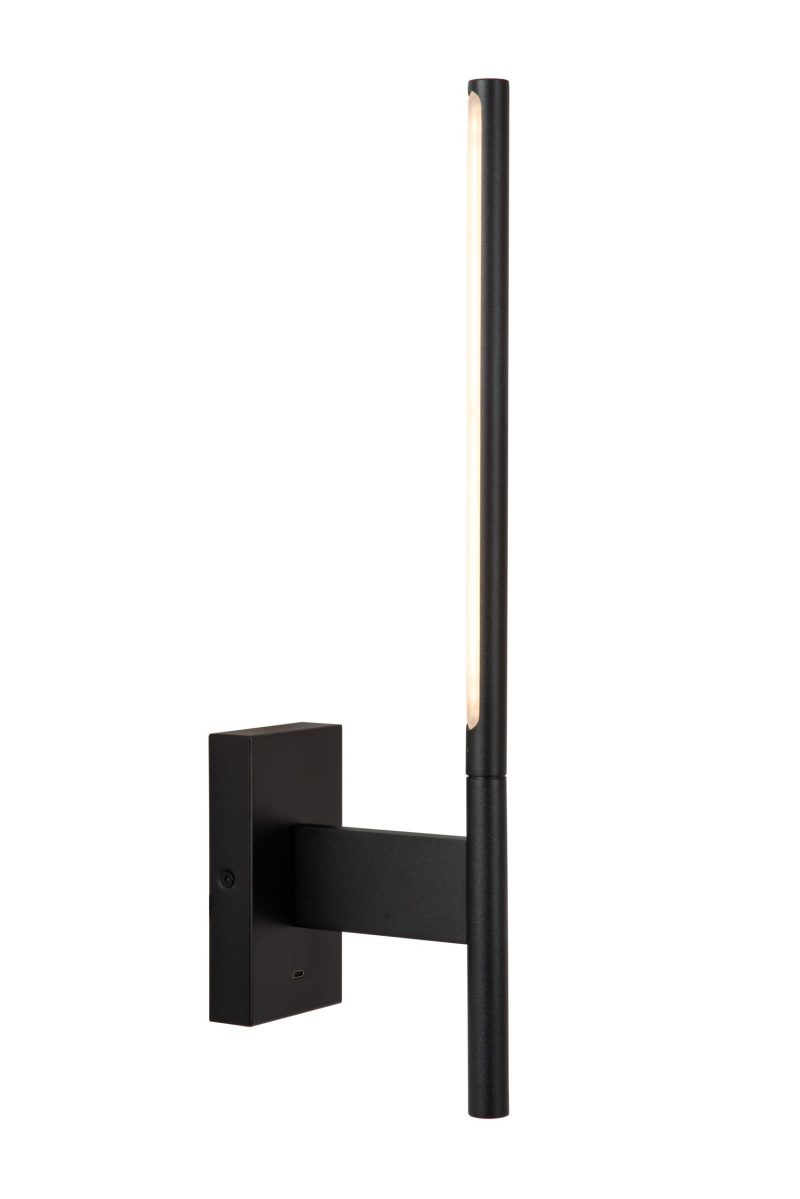 LUCIDE FINAN - Wandlamp - LED - 1x6W 2700K - Met USB oplaadpunt - Zwart