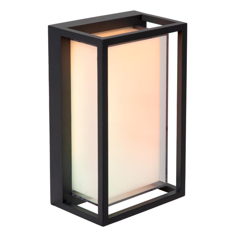 LUCIDE QUADRA - Lampada da Parete Smart Interna/Esterno - LED - RGBCW - 1x11W 2700K/6500K - IP65 - Nero | Essential