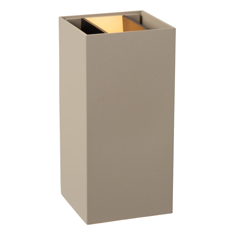 LUCIDE APLIS - Applique / Lampada da Parete Interna/Esterno - LED - CCT - 2x5W 2200K/3000K - IP54 - Taupe - Essential