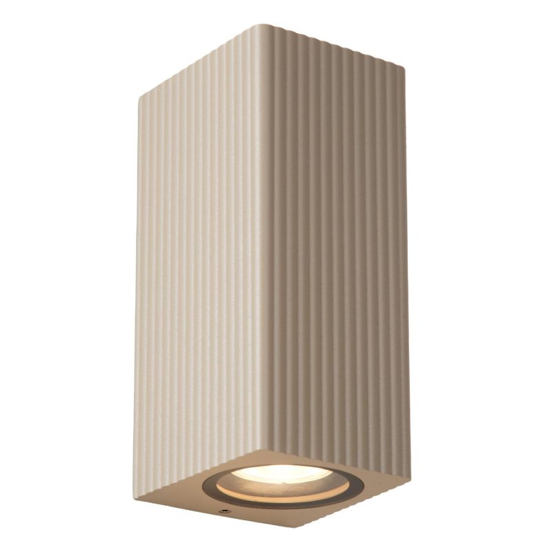 LUCIDE ANGELINA - Applique / Lampada da Parete Interna/Esterno - 2xGU10 (MR16) - IP65 - Taupe - Essential