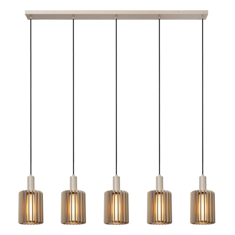 LUCIDE LAMBRES - Hanglamp - 5xE27 - Taupe