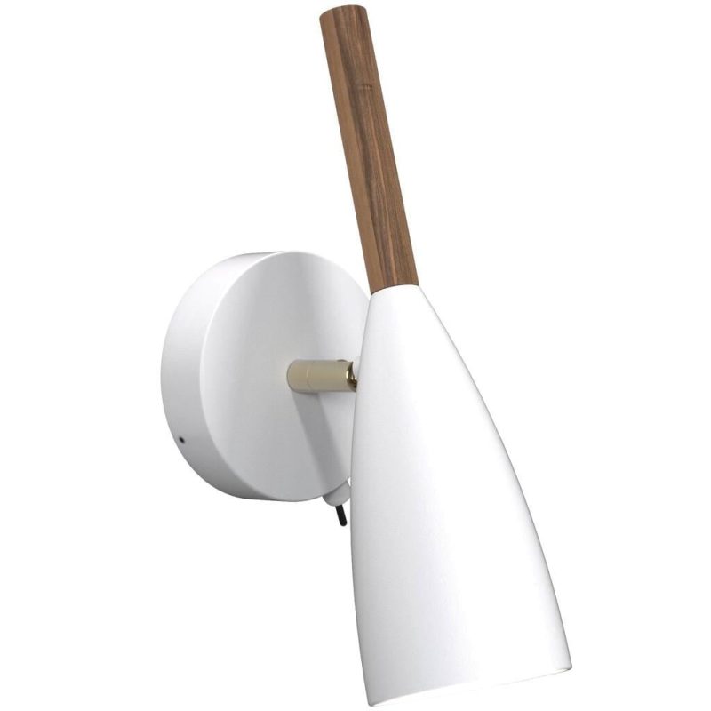 Nordlux Applique murale orientable GU10 blanche, métal et bois